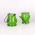 glass hanging candle jar 300ml green tealight candle holder glass candle jar